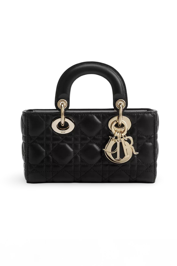 DR Mini Lady D-Joy Bag Black Cannage Lambskin
