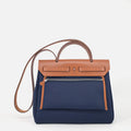 HMS Herbag Zip 31 Navy Blue with Tan / Cognac Brown