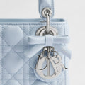 DR Mini Lady Bag Ice Blue Patent Silver Hardware