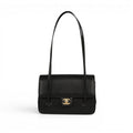 COCO Small Preppy Flap Bag Black Caviar Gold Hardware