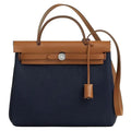 HMS Herbag Zip 31 Navy Blue with Tan / Cognac Brown