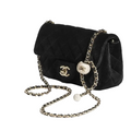 COCO Mini Classic Double Flap Suede Black