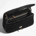 COCO Mini Classic Double Flap Suede Black