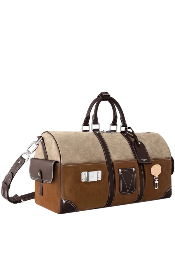 LVN Bandoulière 50 Leather Bag Brown & Beige