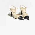 COCO Slingback Lambskin & Gross grain High Heels Beige & Black