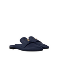 LVN Leather Mule Loafers Navy Blue