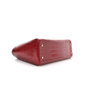 COCO Small Shopping Bag Crocodile Embossed Burgundy