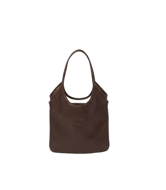 MMU Ivy Leather Bag dark chocolate brown