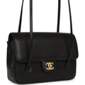 COCO Small Preppy Flap Bag Black Caviar Gold Hardware