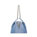 COCO 25 Small Handbag Washed Denim & Gold-Tone Metal Blue
