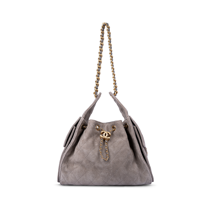 COCO 25 Small Handbag Suede Dark Grey