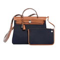 HMS Herbag Zip 31 Navy Blue with Tan / Cognac Brown