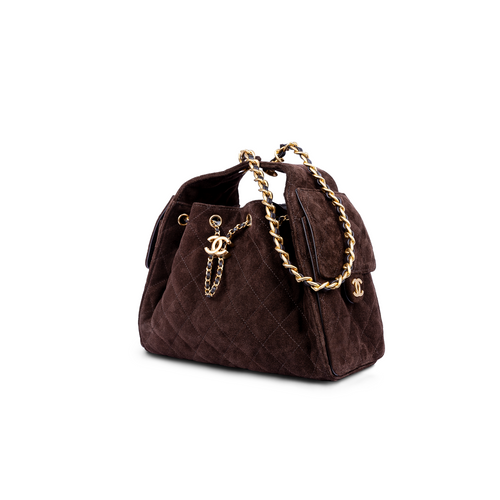 COCO 25 Small Handbag Suede Dark Brown