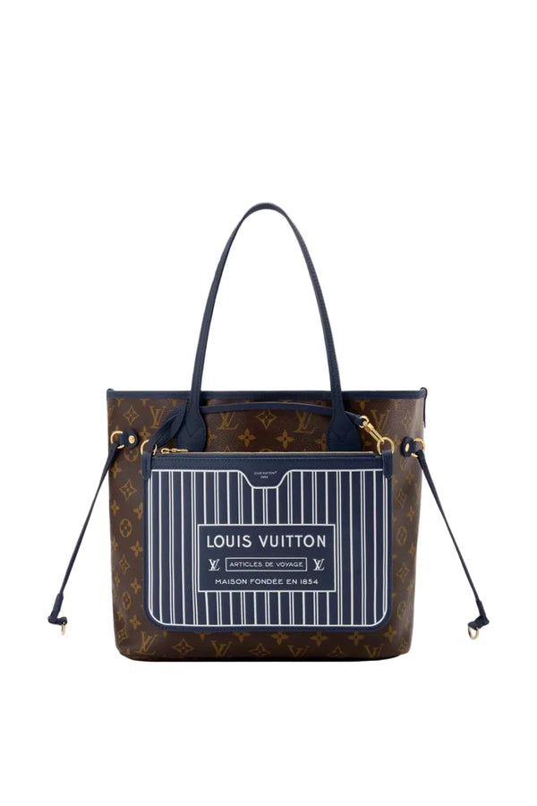 LVN Neverfull Inside Out MM Monogram Navy Blue