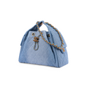 COCO 25 Small Handbag Washed Denim & Gold-Tone Metal Blue