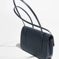 COCO Small Preppy Flap Bag Dark Blue Gold Hardware