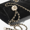 COCO Mini Classic Double Flap Suede Black