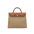 HMS Herbag Zip 39 Bag Khaki Beige & Cognac Brown