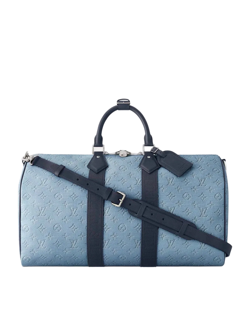 LVN Keepall 50 Taigo Leather Ice Blue