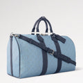 LVN Keepall 50 Taigo Leather Ice Blue