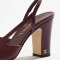 COCO Slingback Goatskin & Grosgrain Heel Burgundy & Black