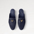 LVN Leather Mule Loafers Navy Blue