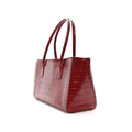 COCO Small Shopping Bag Crocodile Embossed Burgundy